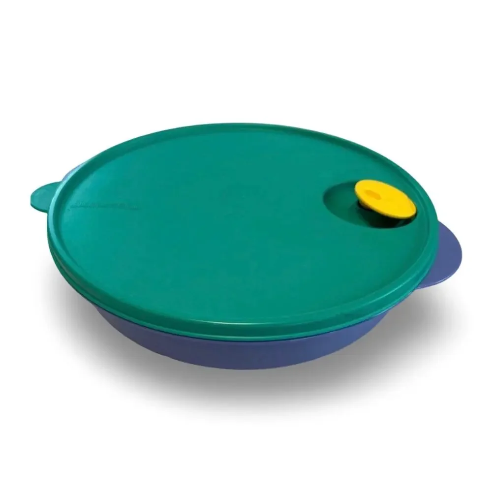 Tupperware Crystalwave Divided Dish Lid Vented Blue Green Microwave 3284C 2651C